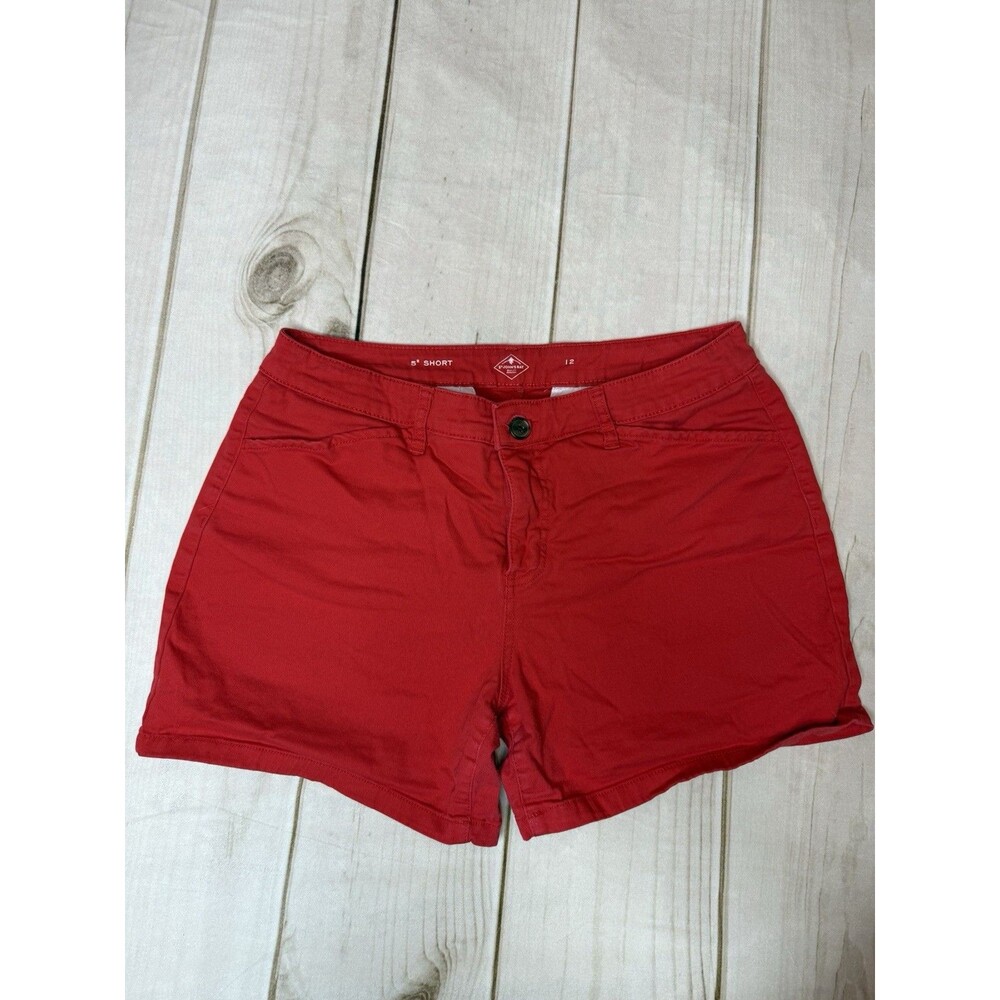 St. John's Bay Women Red‎ Chino Shorts Size 12 Classic Fit